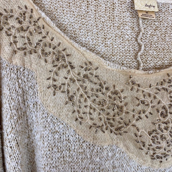 Daytrip Dolman Beaded Crop Sweater sz M - Picture 3 of 8